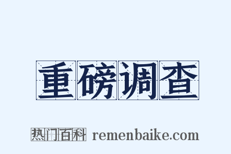 重磅调查是什么意思的图片